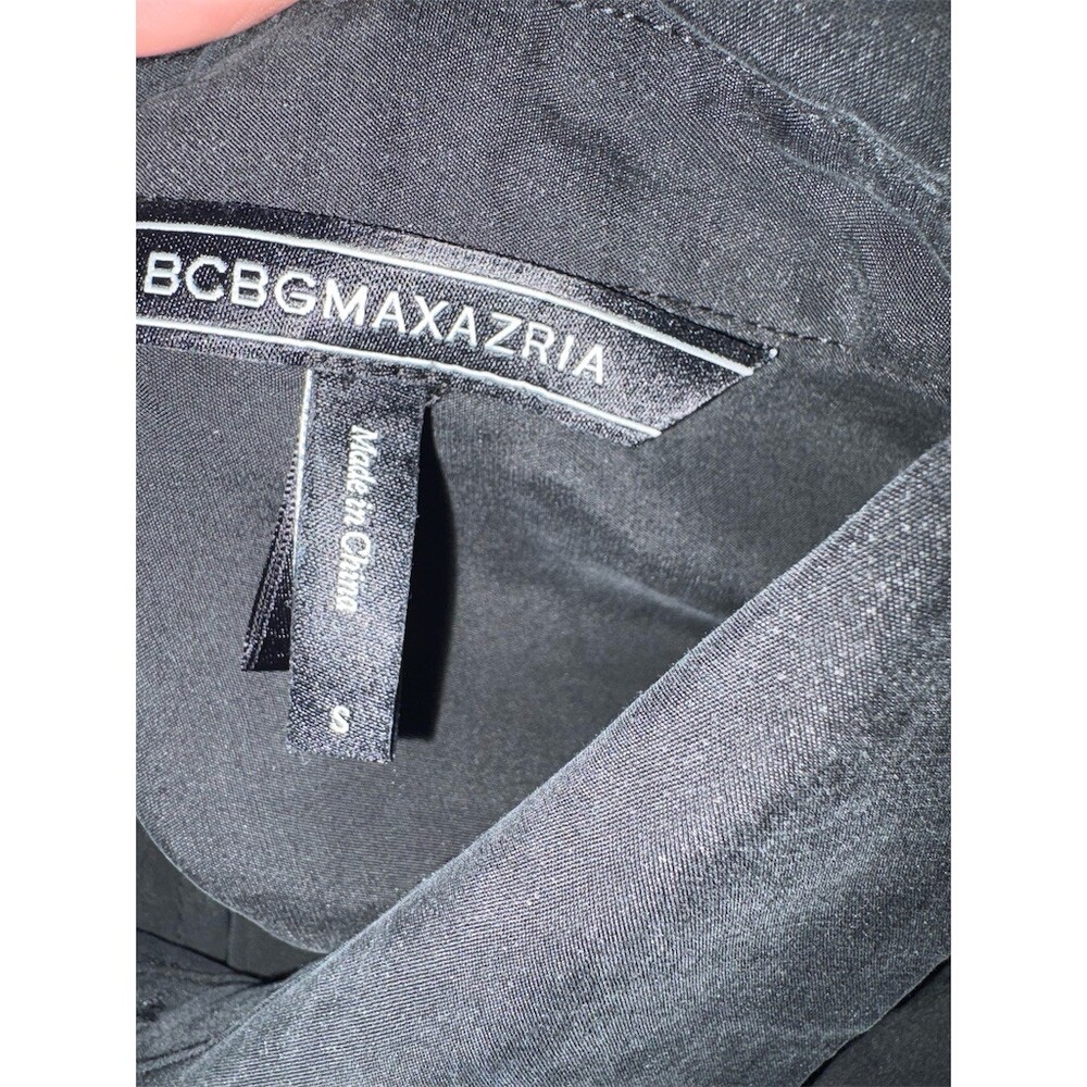 BCBGMAXAZRIA Blouse Womens Size S Black Sleeveless Button Front Hi-Low Top - Picture 7 of 9